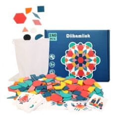 KIK Drevené vzdelávacie montessori puzzle 180 ks KX5367