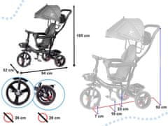 KIK KX6200 Detská trojkolka Fix Lite tricycle sivá