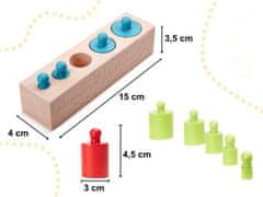 KIK Montessori drevené valcové závažie farebné KX6290