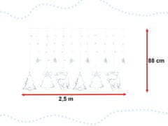 KIK KX5250_1 LED svetelný záves 2,5 m 138LED studená biela