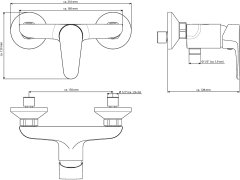 Eisl Vodovodná batéria sprchová nástenná chróm, Sprchová batéria Claudio, rozstup 150 mm