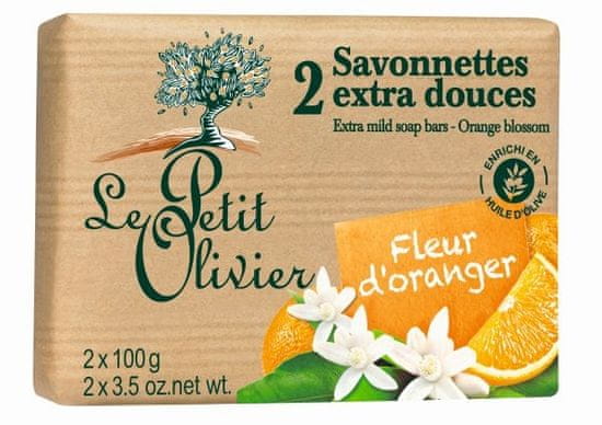 Le Petit Olivier Le Petit Olivier Extra jemné mýdlo - Pomerančový květ, 2x100g