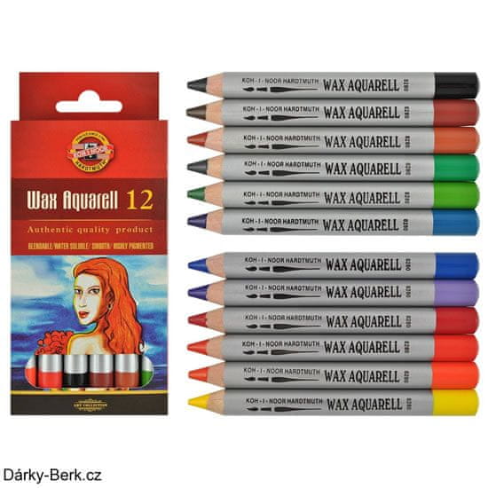 Koh-i-noor pastelky WAX AQUARELL sada 12 ks