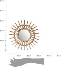 Dekorstyle Prútené nástenné zrkadlo Slnko 30 cm