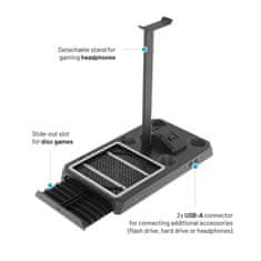 FIXED Multifunkčná stanica pre Xbox Series X a S s odvetrávaním a nabíjaním pre dva ovládače Xbox, čierna FIXXB-MCS-BK