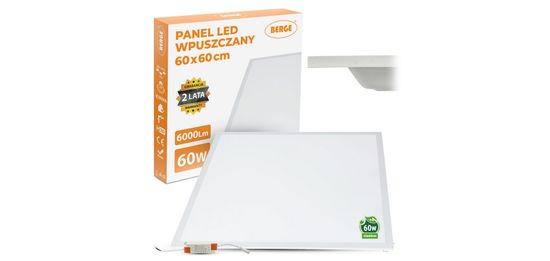 Berge LED panel 60x60 - 60W - 4400lm - 4000k - neutrálna farba - zapustená biela