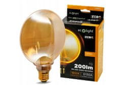 Eco light Dekoratívna LED žiarovka E27 4W 200lm G130 Amber Retro - rada ZERO