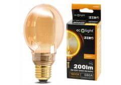 Eco light Dekoratívna LED žiarovka E27 4W 200lm G80 Amber Retro - rada ZERO