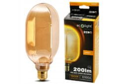 Eco light Dekoratívna LED žiarovka E27 4W 200lm O100 Amber Retro - rada ZERO