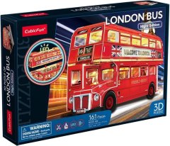 CubicFun Svietiace 3D puzzle Nočná edícia: Londýnsky autobus 161 dielikov