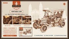 Robotime Roker 3D drevené puzzle Historický automobil 298 dielikov