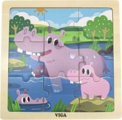 Viga Drevené puzzle Hrošíci, 9 dielikov