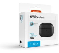 FIXED Kožené puzdro PodsLeather pre Apple AirPods 3, čierne, FIXLP-816-BK