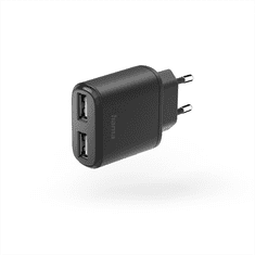 HAMA USB nabíjačka, 2x USB-A, 12 W (2,4 A)