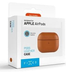 FIXED Kožené pouzdro PodsLeather pro Apple AirPods 3, hnědé, FIXLP-816-BRW