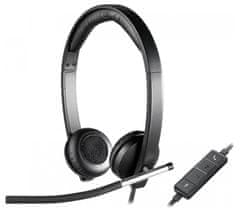 Logitech Headset H650e Stereo / drôtové slúchadlá + mikrofón / USB / čierna