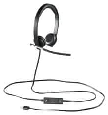 Logitech Headset H650e Stereo / drôtové slúchadlá + mikrofón / USB / čierna