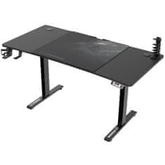 Ultradesk Herný stôl LEVEL V2, 140x68cm, 72-117cm, elektricky nastaviteľná výška, s XXL podložkou pod myš, držiak slúchadiel aj nápoj (UDESK-LVA-BB)