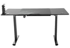 Ultradesk Herný stôl LEVEL V2, 140x68cm, 72-117cm, elektricky nastaviteľná výška, s XXL podložkou pod myš, držiak slúchadiel aj nápoj (UDESK-LVA-BB)