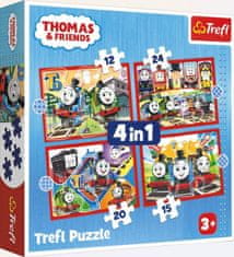 Puzzle Mašinka Tomáš 4v1 - (35,48,54,70 dílků)