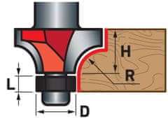 Extol Premium Fréza zaobľovacia (vydutá) do dreva, R3 x D21,5 x H8