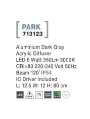 Nova Luce NOVA LUCE vonkajšie stĺpové svietidlo PARK hliník tmavo šedá akrylový difúzor LED 6W 3000K 220-240V 120st. IP54 AC vr. driveru 713123