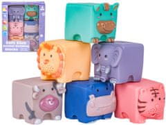 shumee Edukačná sada kociek pre batoľatá, Soft, Large Blocks Animals 6 kusov