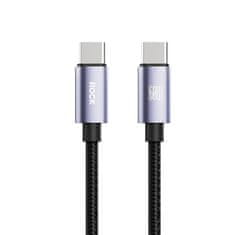 Rock Dátový kábel Cable Deep Indigo Series braided USB-C - USB-C PD 60W 2m čierny