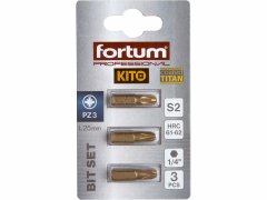 Fortum Bit krížový 3ks, PZ 3x25mm, S2, FORTUM