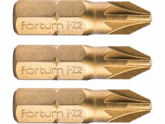 Fortum Bit krížový 3ks, PZ 2x25mm, S2, FORTUM