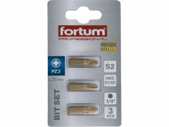 Fortum Bit krížový 3ks, PZ 2x25mm, S2, FORTUM