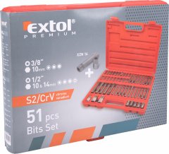 Extol Premium Bity HEX-TORX-XZN, 10mm a 14mm, 51-dielna sada