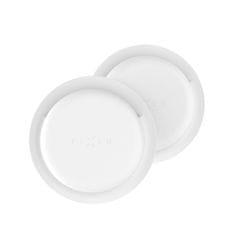 FIXED Silikónové nalepovacie púzdro Silky Sticker pre Apple AirTag, double pack, biele FIXSIL3M-756-WH