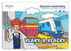 Vlaky a vláčiky - Dopravné omaľovánky A5