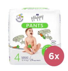 Bella Happy Pants Nohavičky plienkové jednorazové 4 Maxi (8-14 kg) 144 ks - MESAČNÉ BALENIE