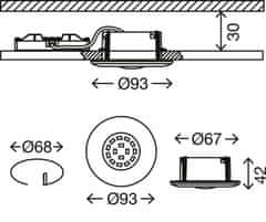 BRILONER BRILONER LED vstavané svietidlo, priemer. 9,3 cm, 5 W, biele IP65 BRI 7227-016