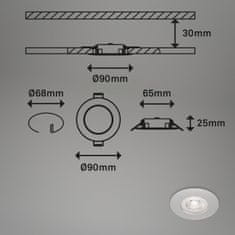 BRILONER BRILONER LED vstavané svietidlá, pr.9 cm, 4x LED, 4,9 W, 480 lm, matný chróm IP44 BRILO 7998-044