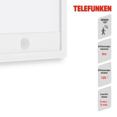 BRILONER BRILONER TELEFUNKEN LED vonkajšie svietidlo 25 cm 15W 2000lm biele TF 313806TF