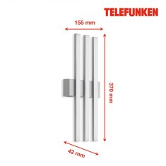 BRILONER BRILONER TELEFUNKEN LED vonkajšie svietidlo 37 cm 3x12W 1440lm strieborná TF 313104TF