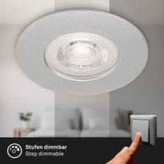 BRILONER BRILONER LED vstavané svietidlá, pr.9 cm, 4x LED, 4,9 W, 480 lm, matný chróm BRILO 7999-044