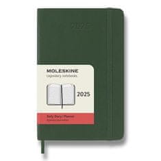 Moleskine Diár 2025 - mäkké dosky S, denné, tm. zelený