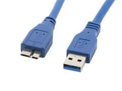 Lanberg Micro USB (M) na USB-A (M) 3.0 kábel 0,5m, modrý