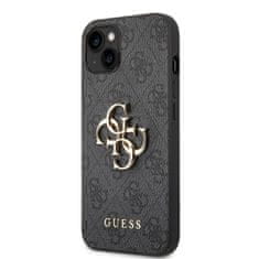 Guess Zadný kryt PU 4G Metal Logo pre iPhone 14 Plus Grey