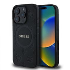 Guess Zadný kryt Saffiano Peony Stamp MagSafe pre iPhone 16 Pro Max Black