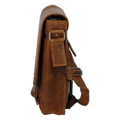 Green Wood Luxusná kožená crossbody taška Indiana, camel