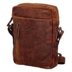 Green Wood Praktická kožená pánska crossbody taška Stefano, hnedá