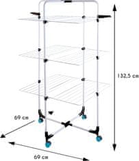 Dekorstyle Sušiak na bielizeň na kolieskach 132 cm