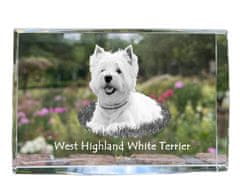 Artdog West Highland White Terrier, Westie - krištáľ s fotkou psa, foto v skle, moderná výstava fotiek od Art-Dog