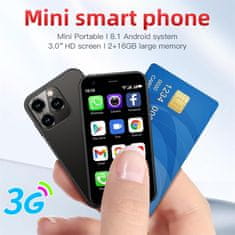 Netscroll Mini smartfón, Wi-Fi, Google App Store aplikácie, GPS, Bluetooth, USB-C, kompatibilný so SIM kartou, 7,6 cm displej, ochranný kryt, rodičovská kontrola, darčekový tip, darček pre deti, SmartPhone