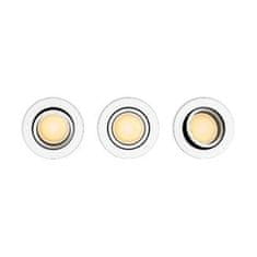 Philips Hue Bluetooth LED White Ambiance set 3ks Zapustených bodových svietidiel Philips Miliskin 8719514342842 GU10 3x5,7W 3x350lm 2200-6500K IP20 biele, stmievateľné